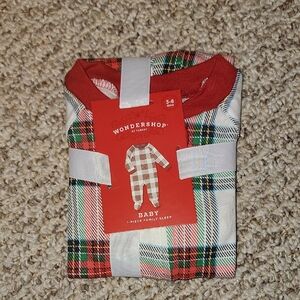 Wondershop Festive Plaid Baby Zip Cotton Sleeper 3-6 Months